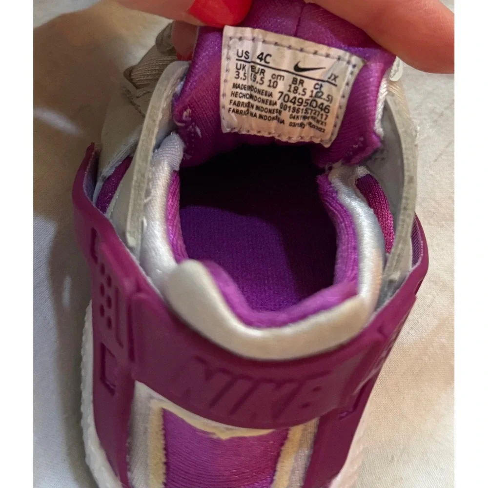Nike Huarache Girls Toddler Sneakers Shoes Grey Berry Purple  Size 4C